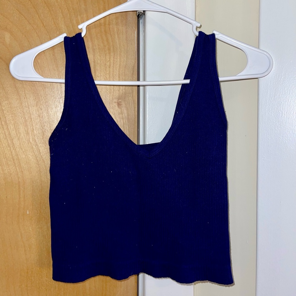 Free People Navy V Neck Soft Tank